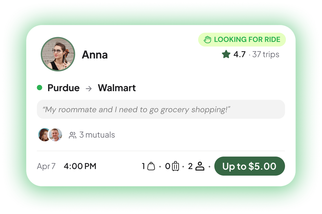 A ride request a driver can earn from