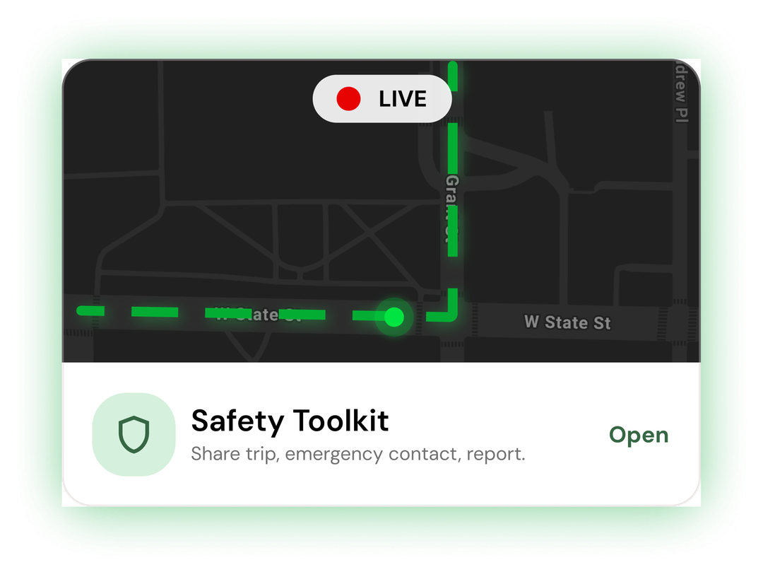 Live trip tracking with the safety toolkit
